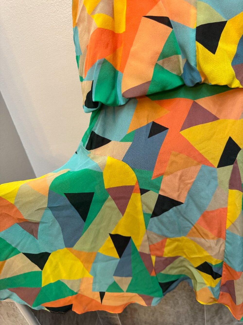 Milly of New York Size 10 Silk Geometric Dress Italian Fabric Made USA Y2K - Picture 7 of 7